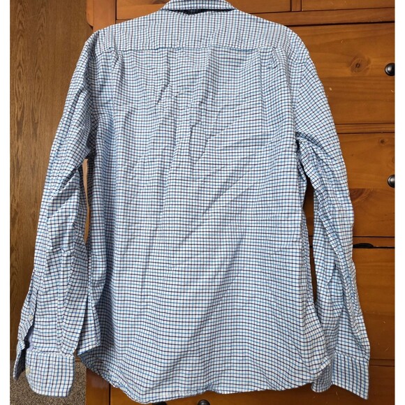 American Eagle Button Up Checked Shirt Size Xl Classic Fit Long Sleeve Blue - Picture 3 of 10